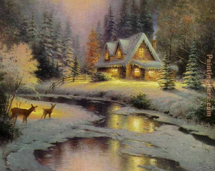 Thomas Kinkade deer creek cottage I
